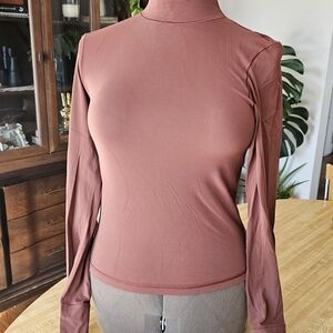 American Eagle Outfitters Long Sleeve Top - Dusty Rose